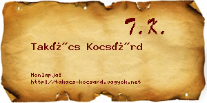Takács Kocsárd névjegykártya